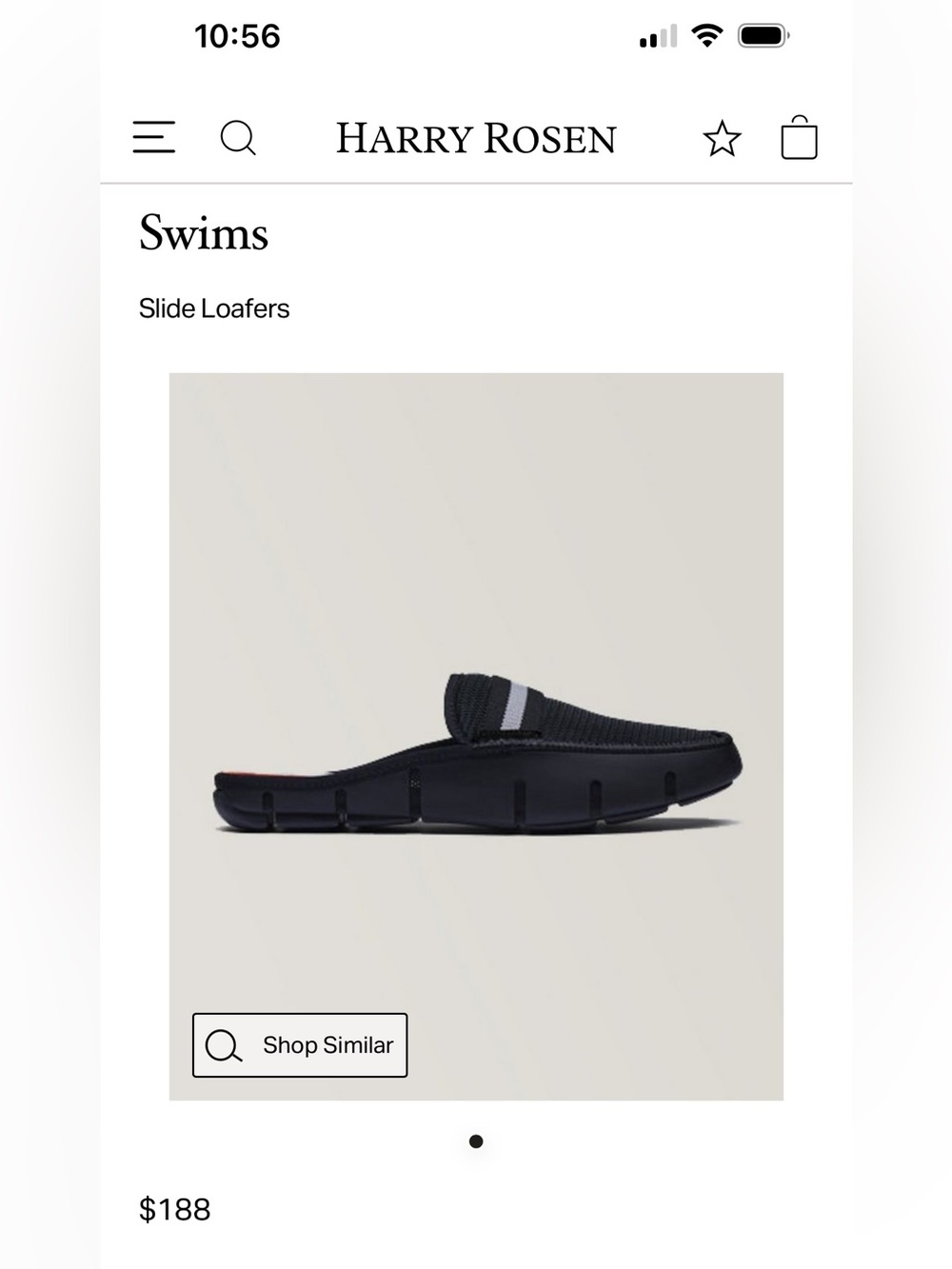 Men’s Swims Black Knit Slide Loafers with Grey Stripe